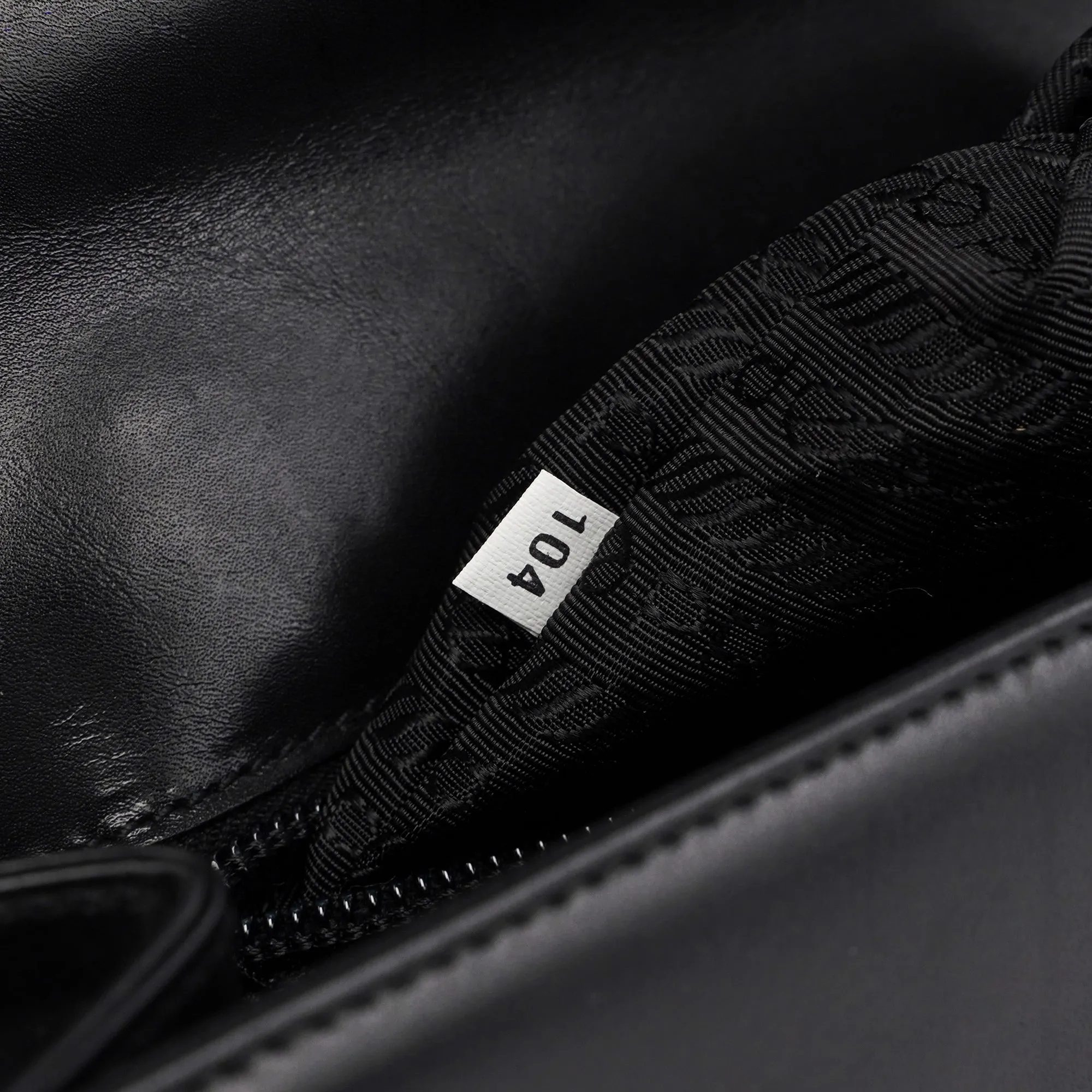 Black Calfskin Flap Top Handle Bag