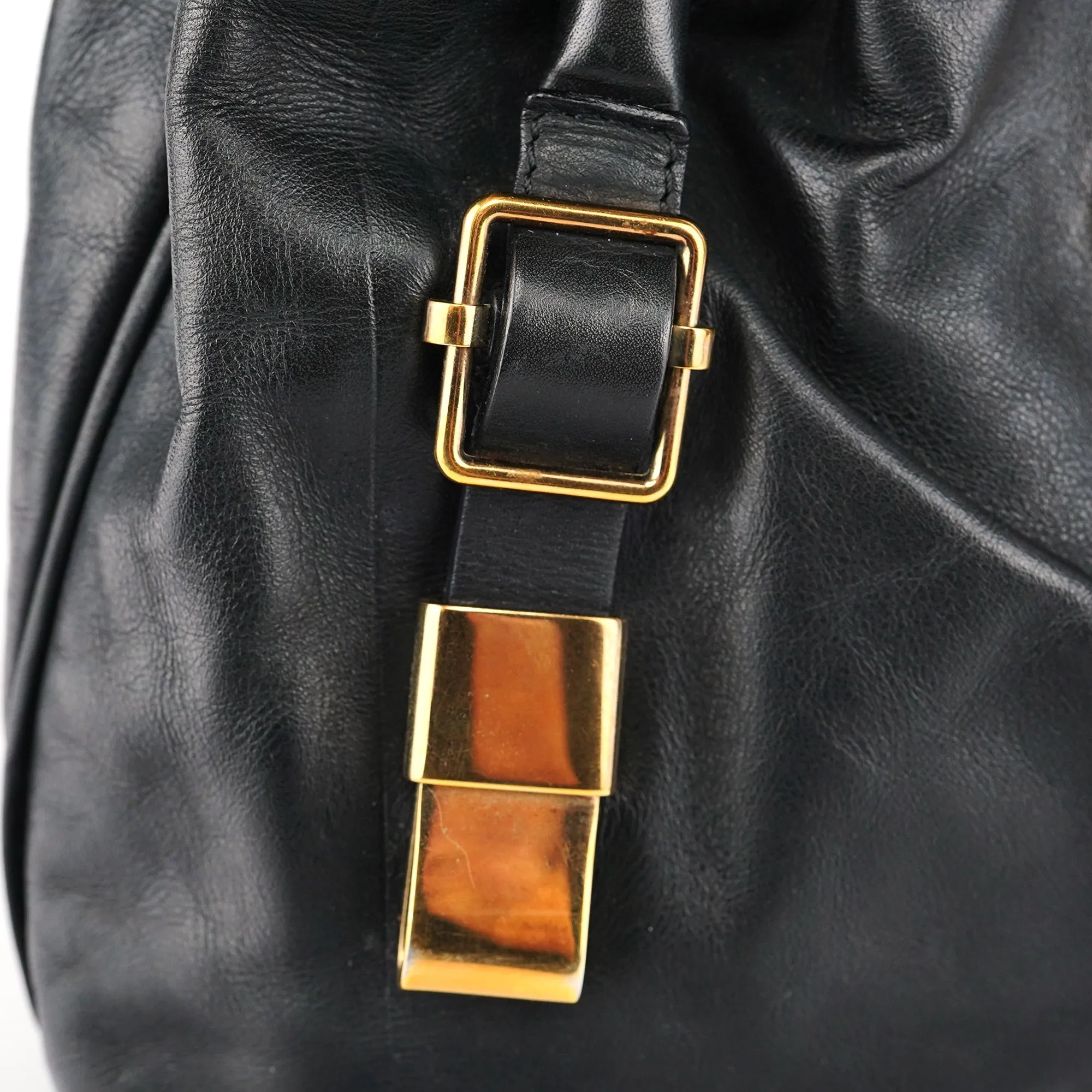 Black Calfskin Leather Tote Bag