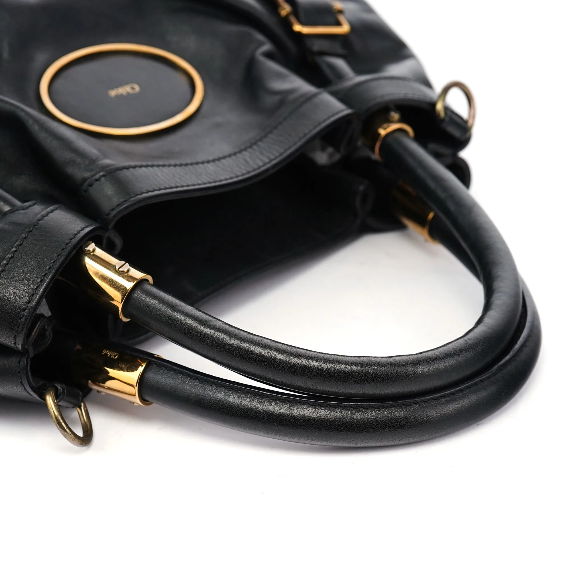 Black Calfskin Leather Tote Bag