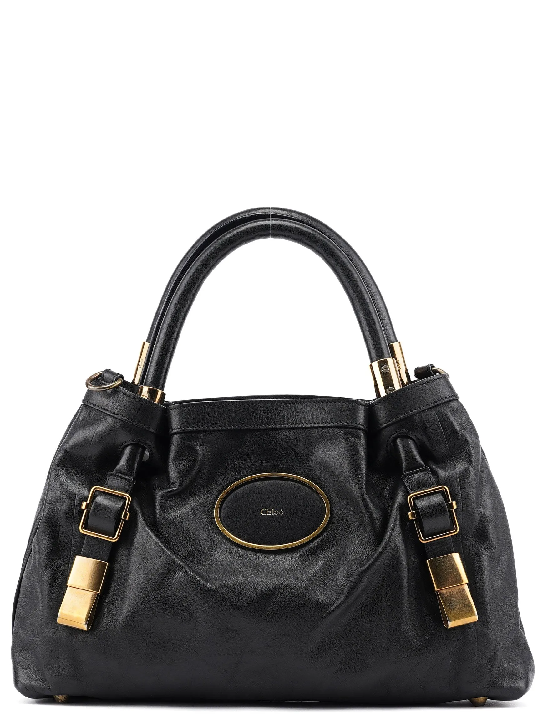 Black Calfskin Leather Tote Bag