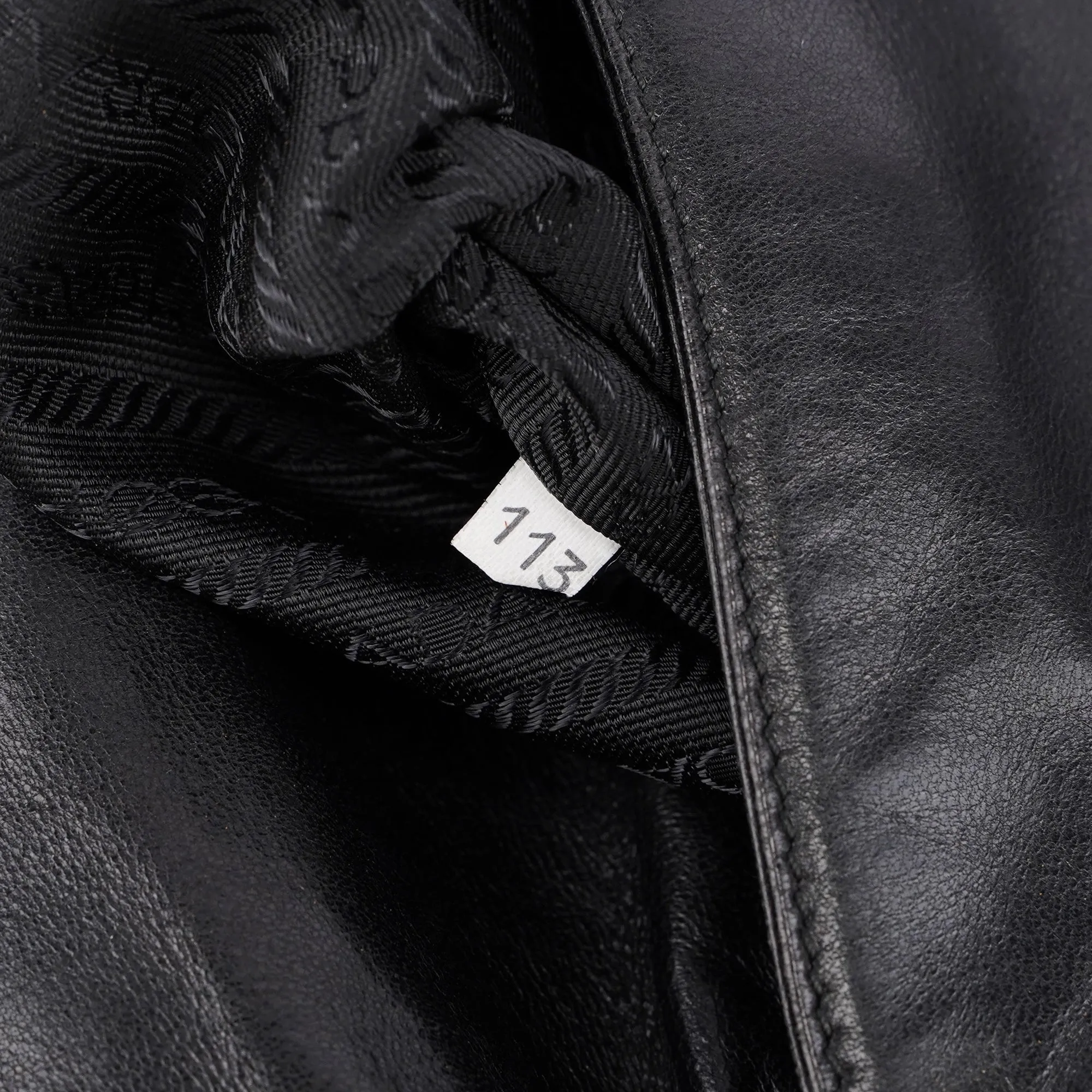 Black Calfskin Plastic Chain Shoulder Bag