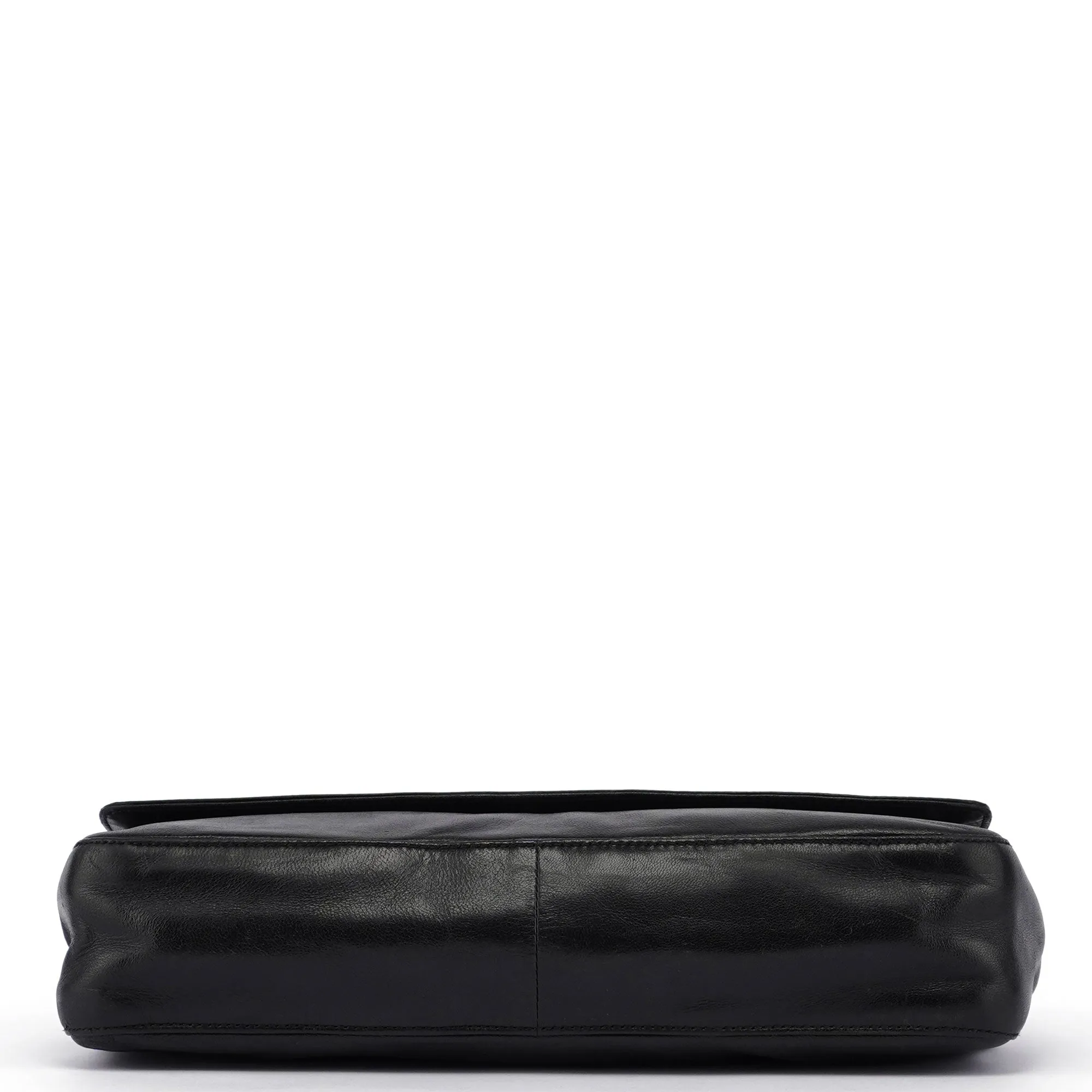 Black Calfskin Plastic Chain Shoulder Bag