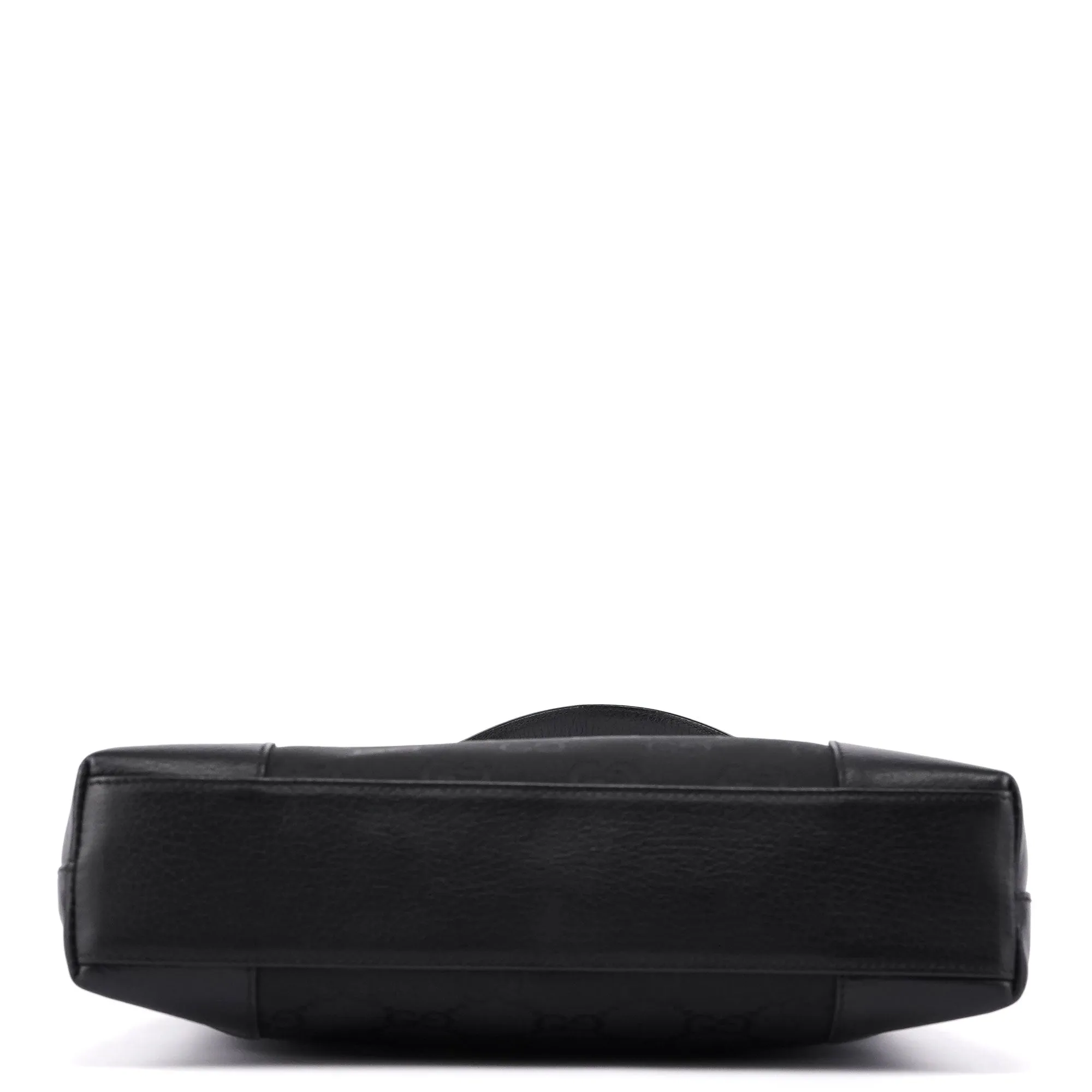 Black GG Leather Trim Shoulder Bag