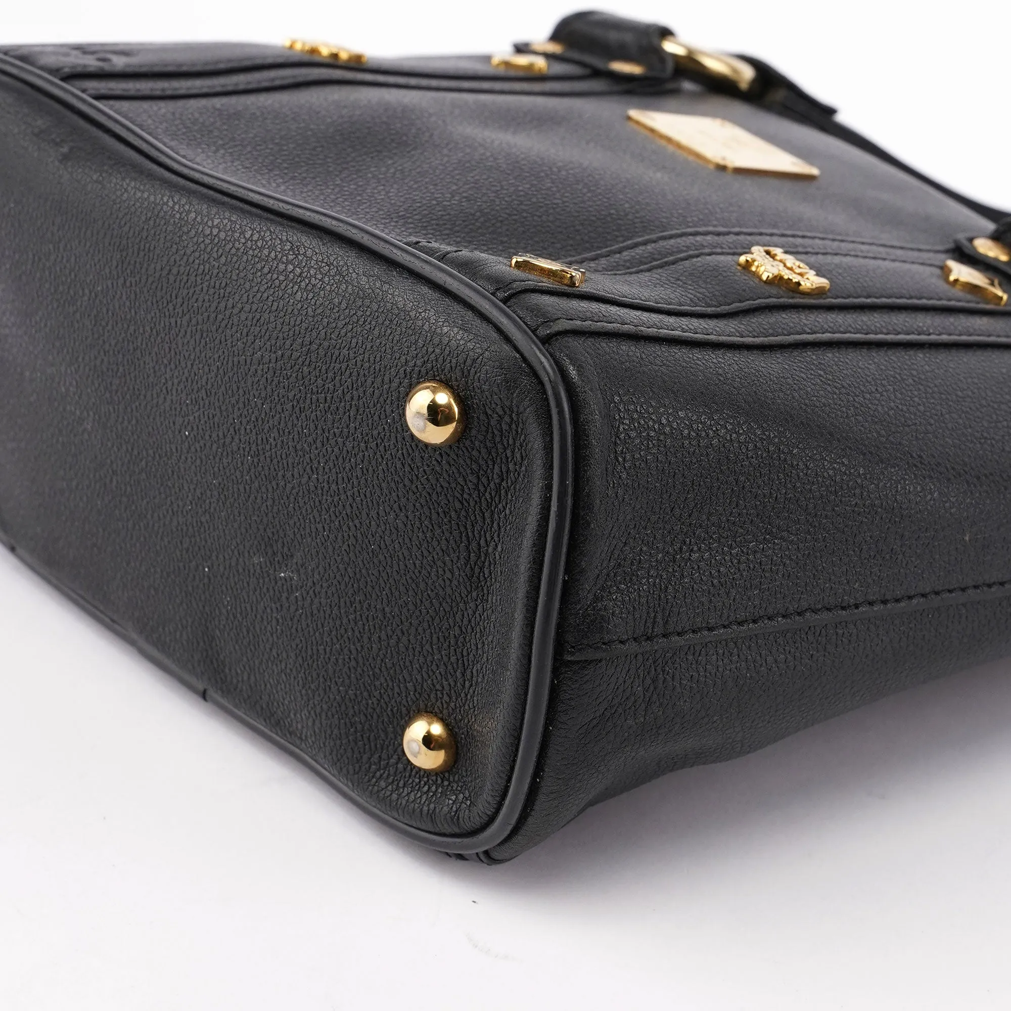 Black Leather Mini Tote