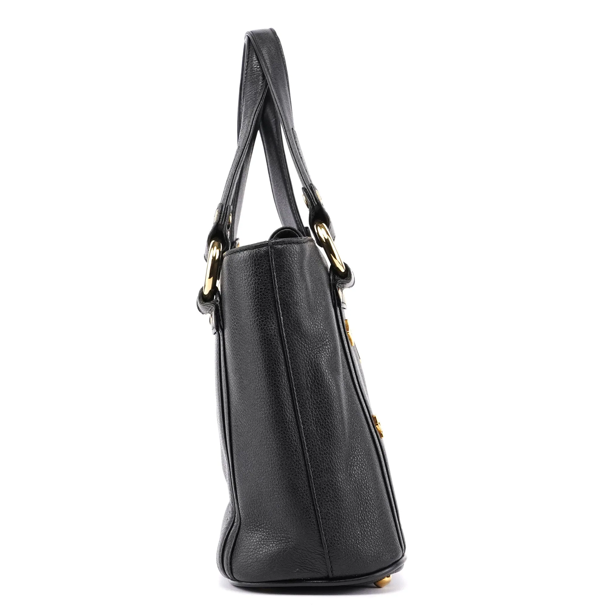Black Leather Mini Tote