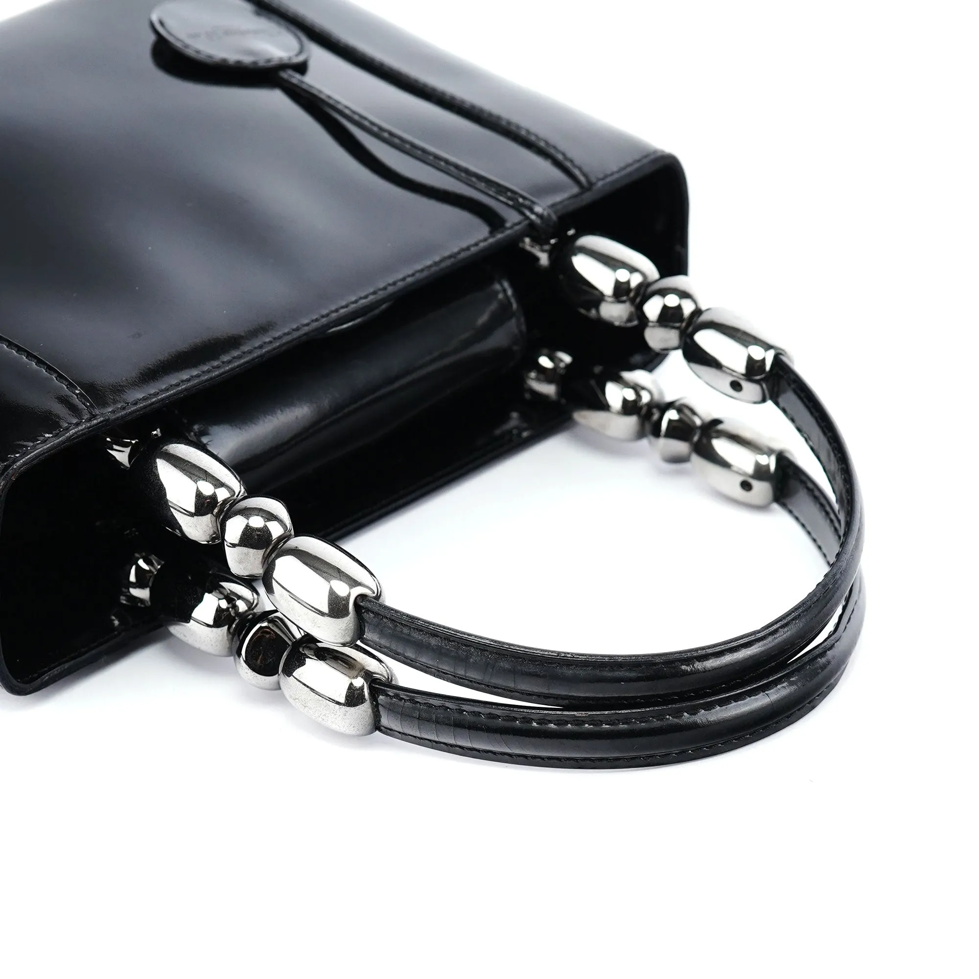 Black Patent Leather Mini Tote Bag