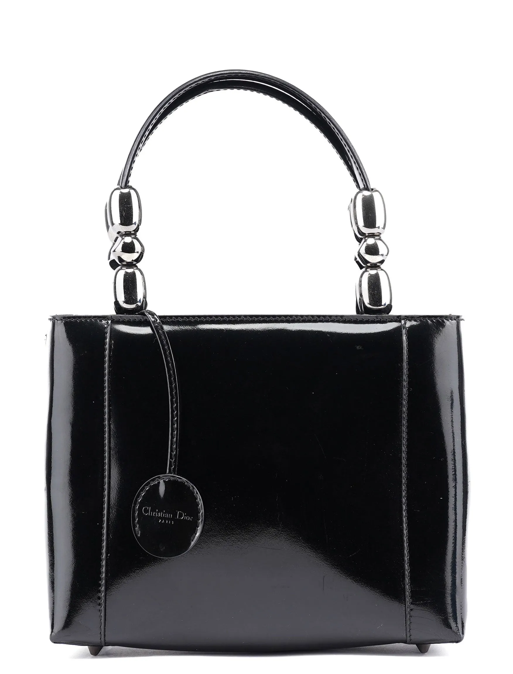 Black Patent Leather Mini Tote Bag