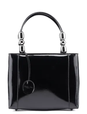 Black Patent Leather Mini Tote Bag