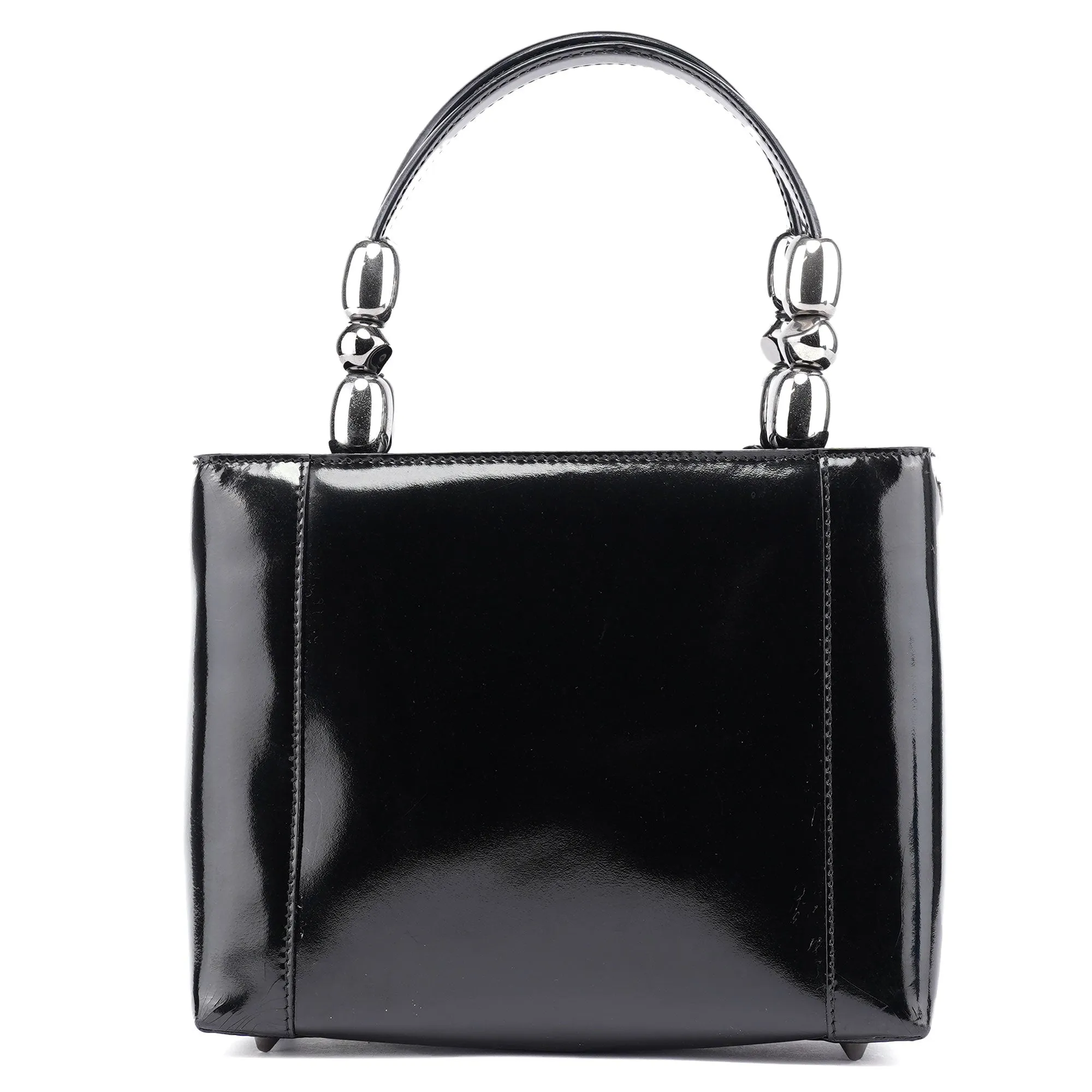 Black Patent Leather Mini Tote Bag