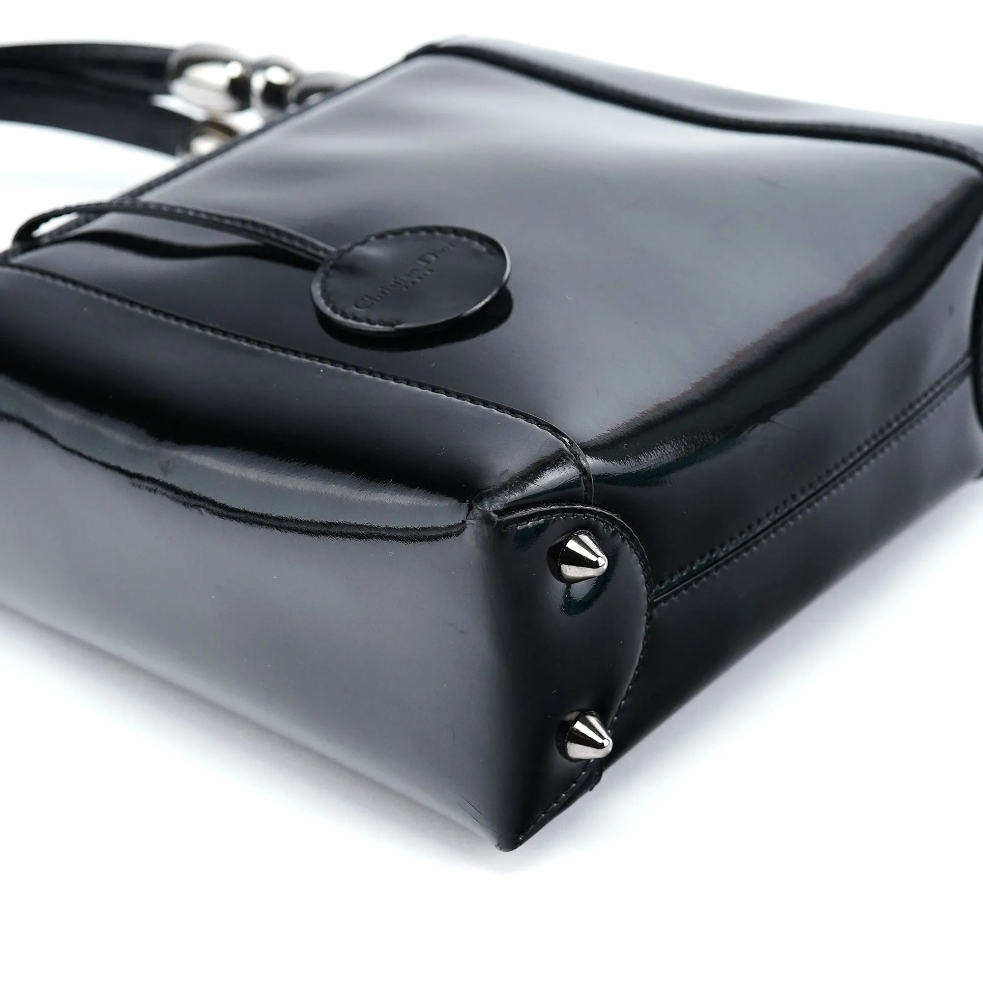 Black Patent Leather Mini Tote Bag