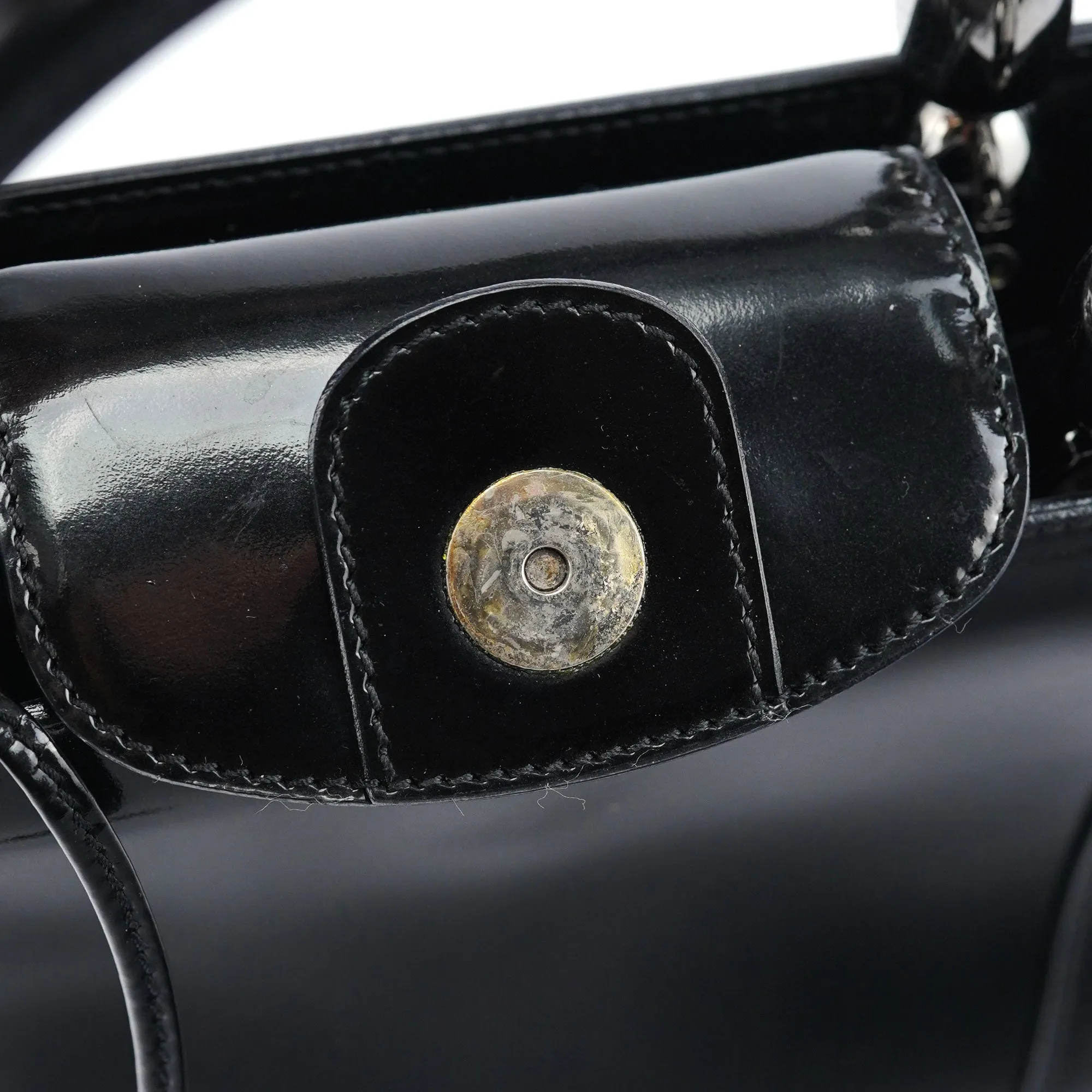 Black Patent Leather Mini Tote Bag