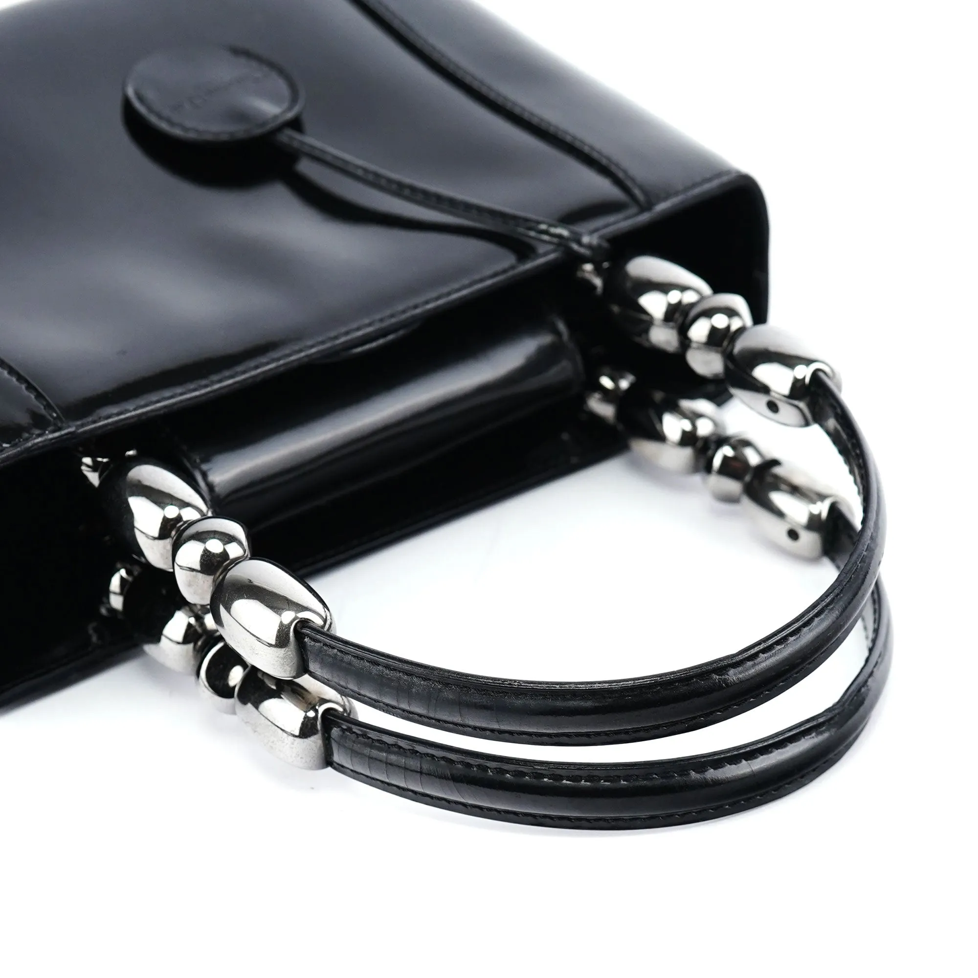 Black Patent Leather Mini Tote Bag