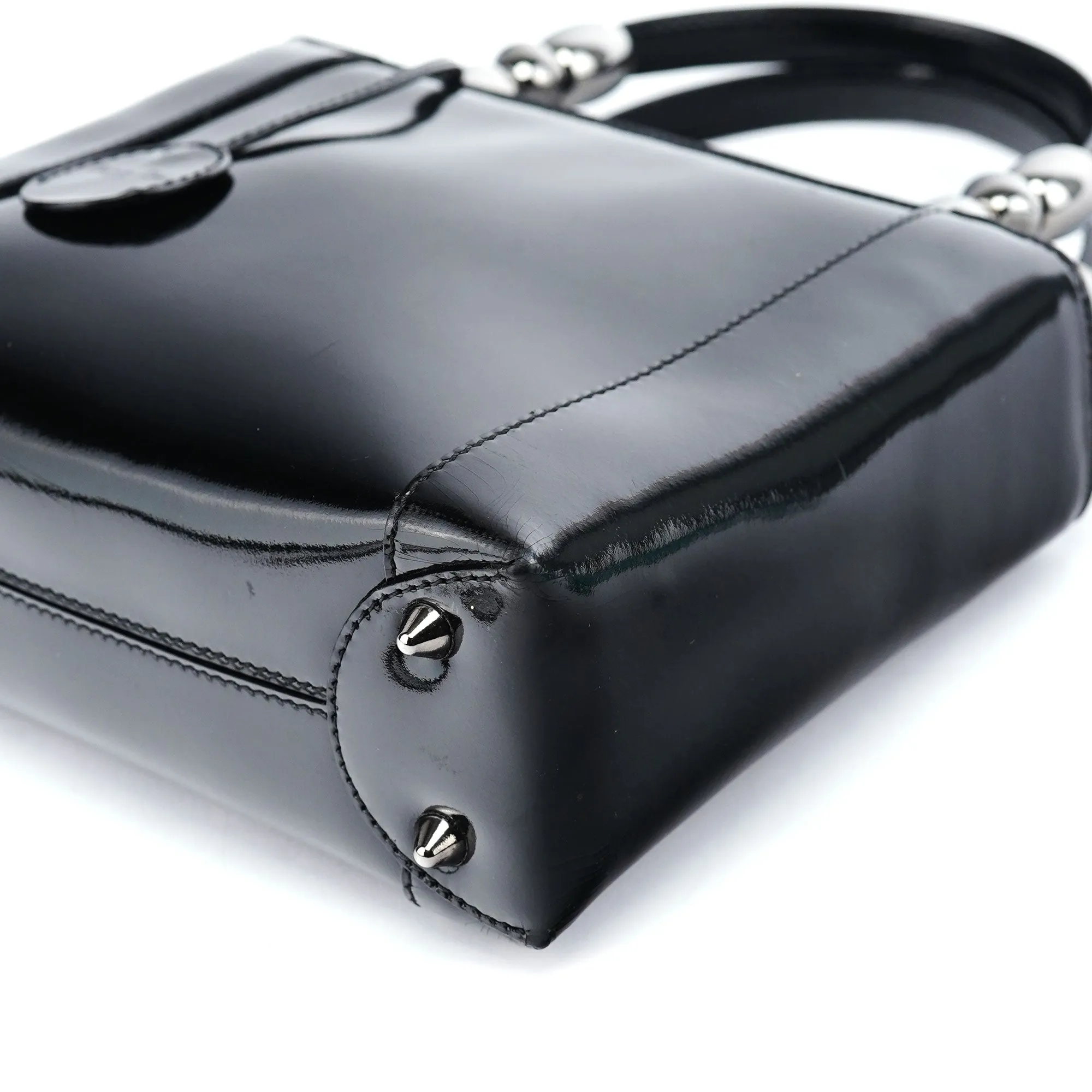Black Patent Leather Mini Tote Bag