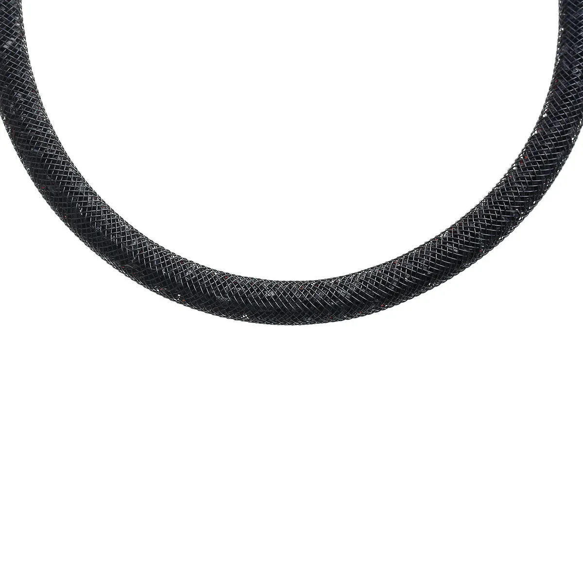 Black Shiny Rhinestone Crystal Star Glitter Mesh Magnetic Necklace