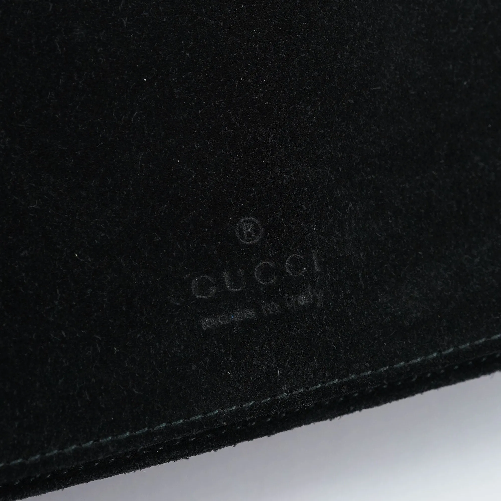 Black Suede Bamboo Flap Shoulder Bag