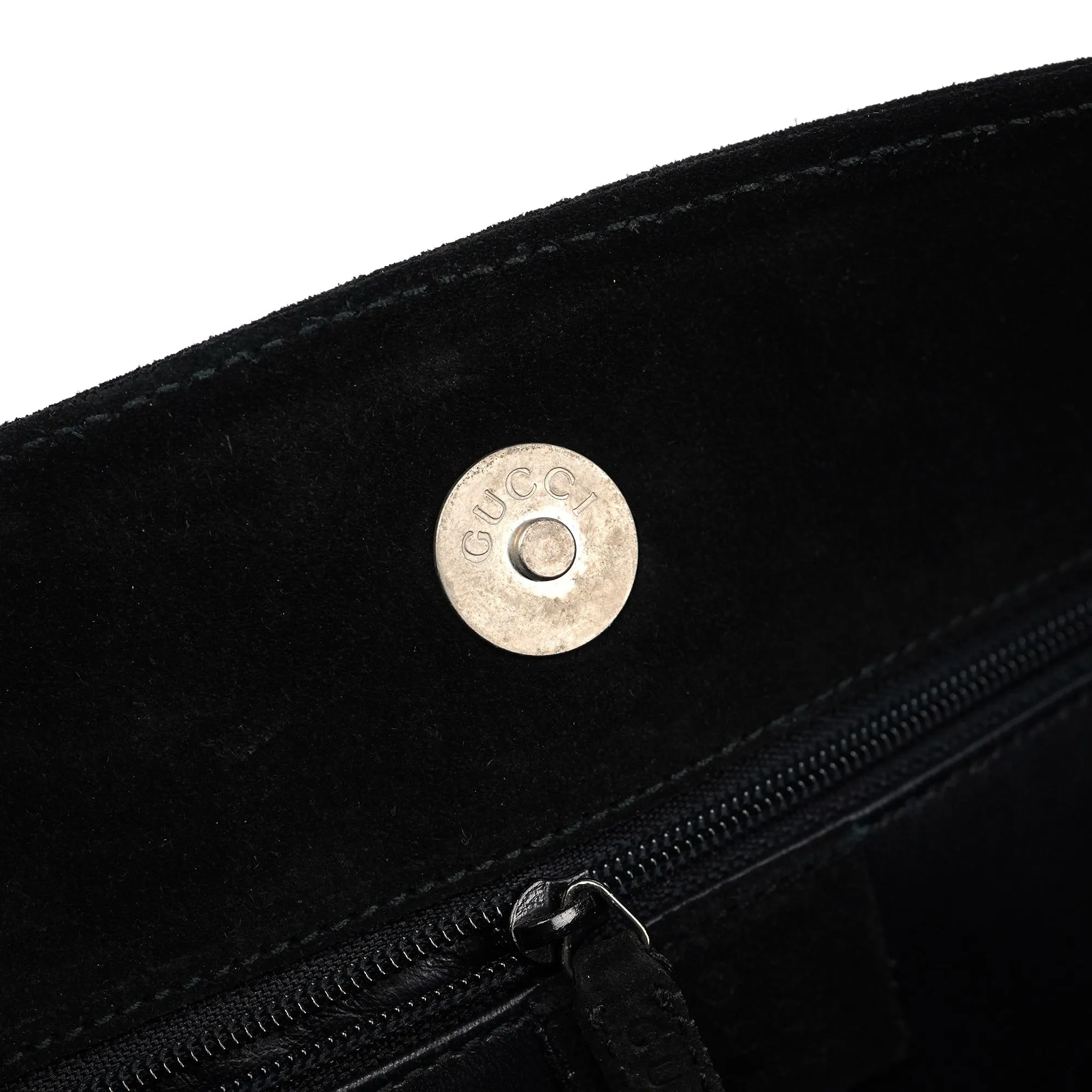 Black Suede Hobo Shoulder Bag