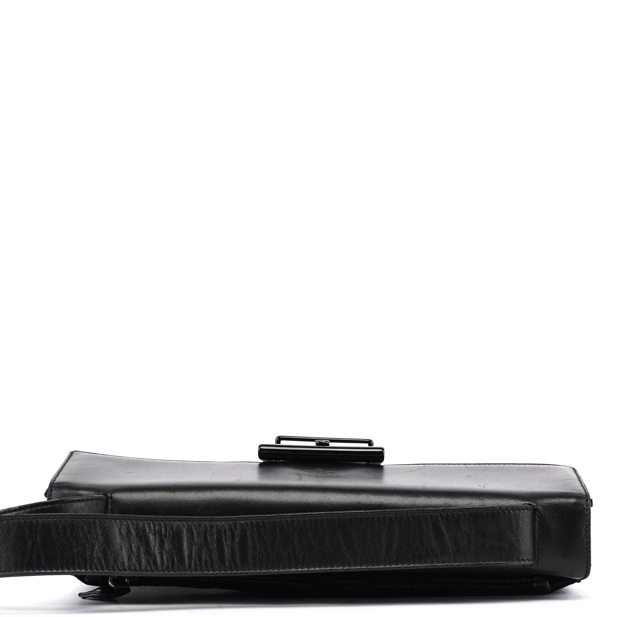 Black Tessuto Nappa Buckle Shoulder Bag