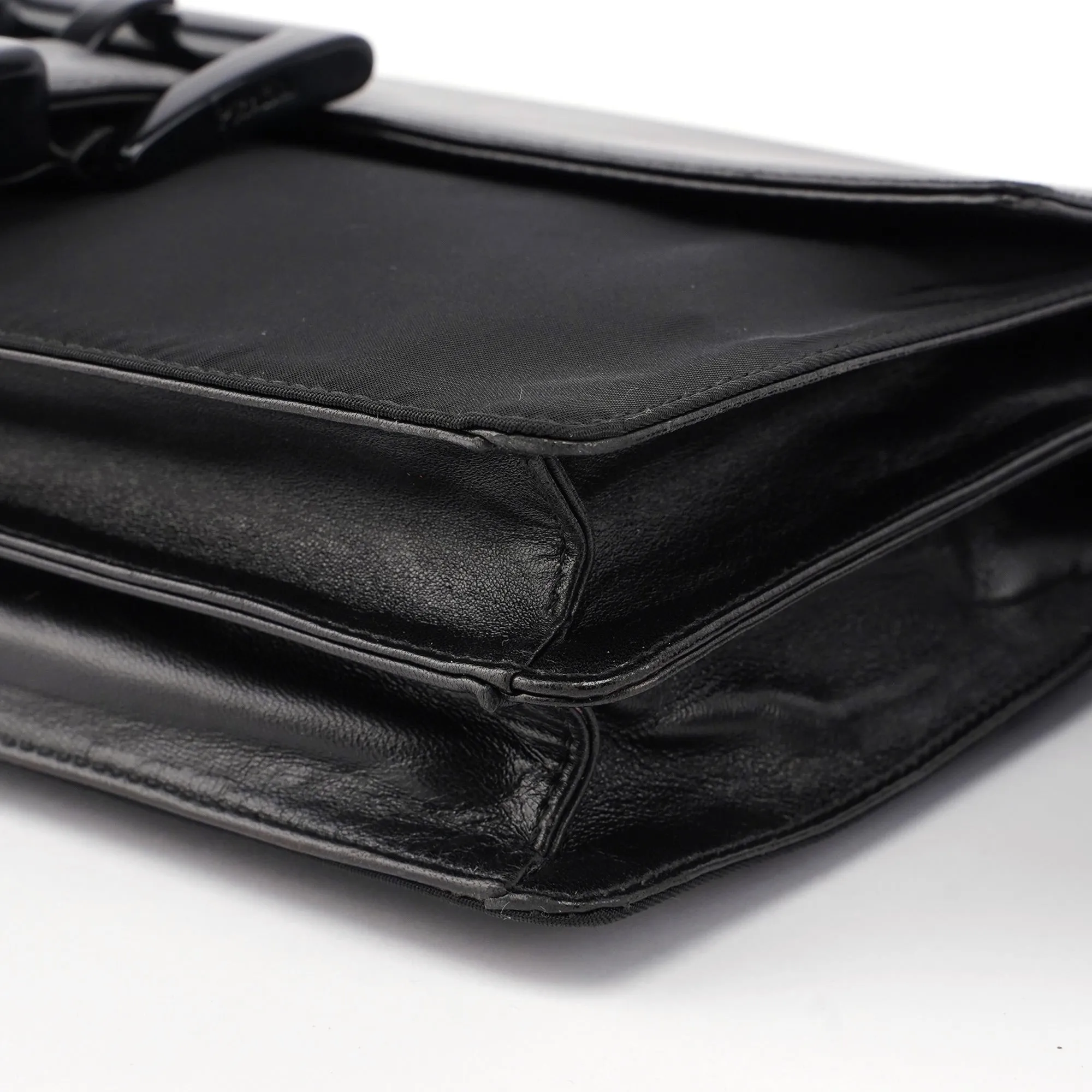 Black Tessuto Nappa Buckle Shoulder Bag