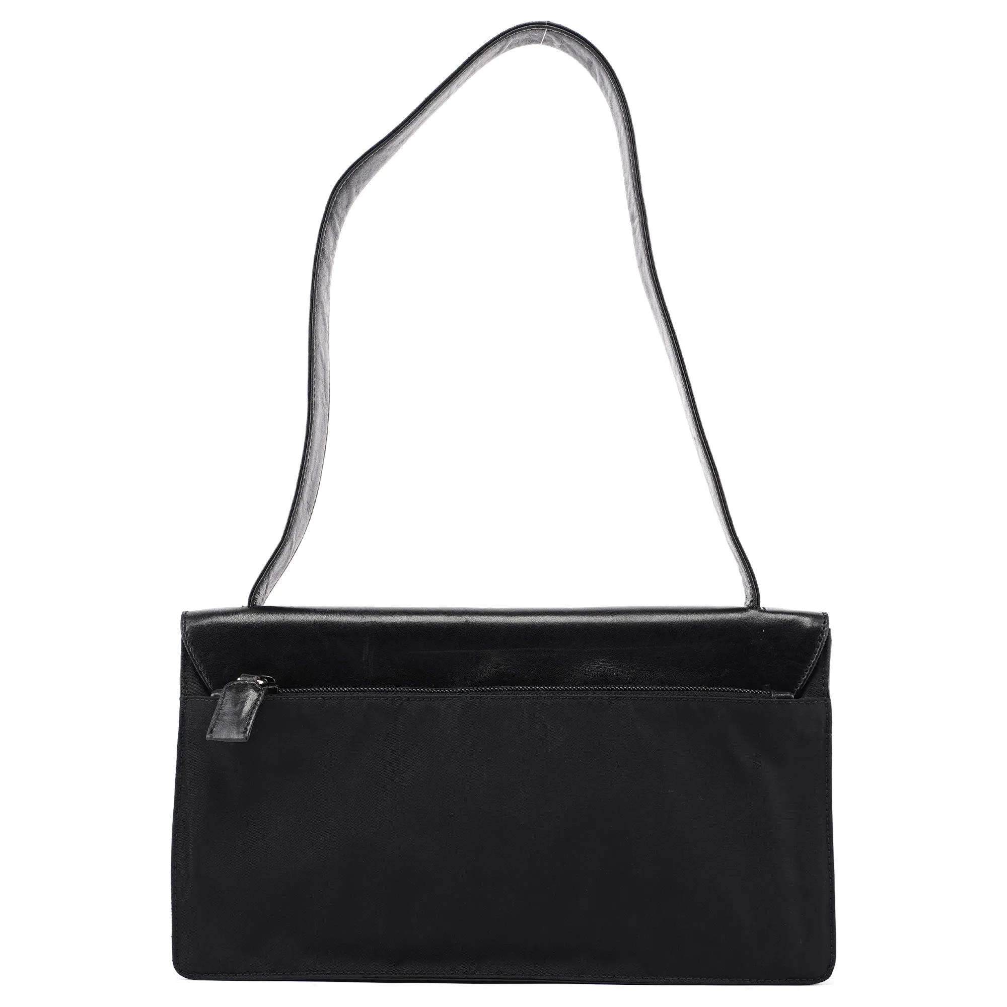 Black Tessuto Nappa Buckle Shoulder Bag