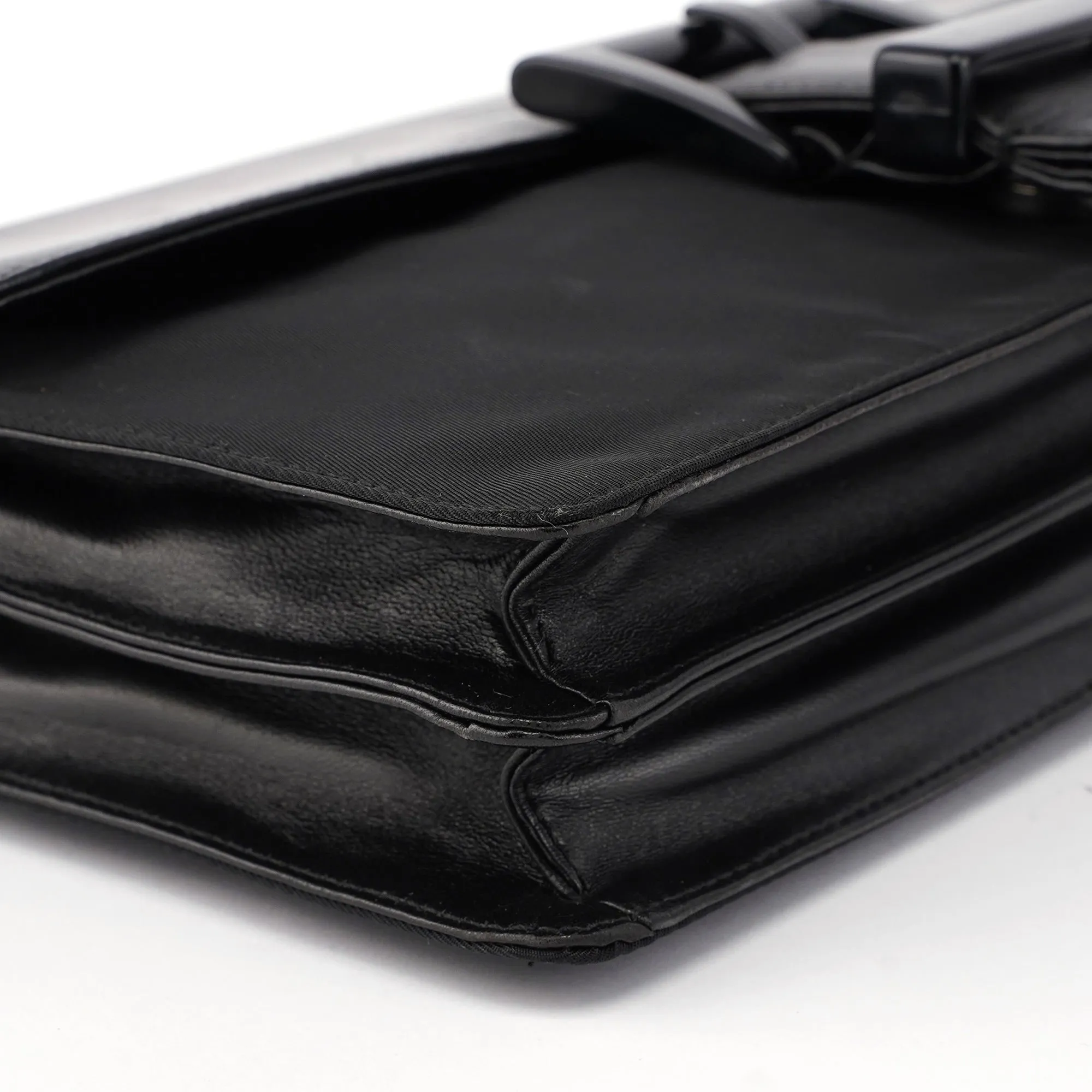 Black Tessuto Nappa Buckle Shoulder Bag