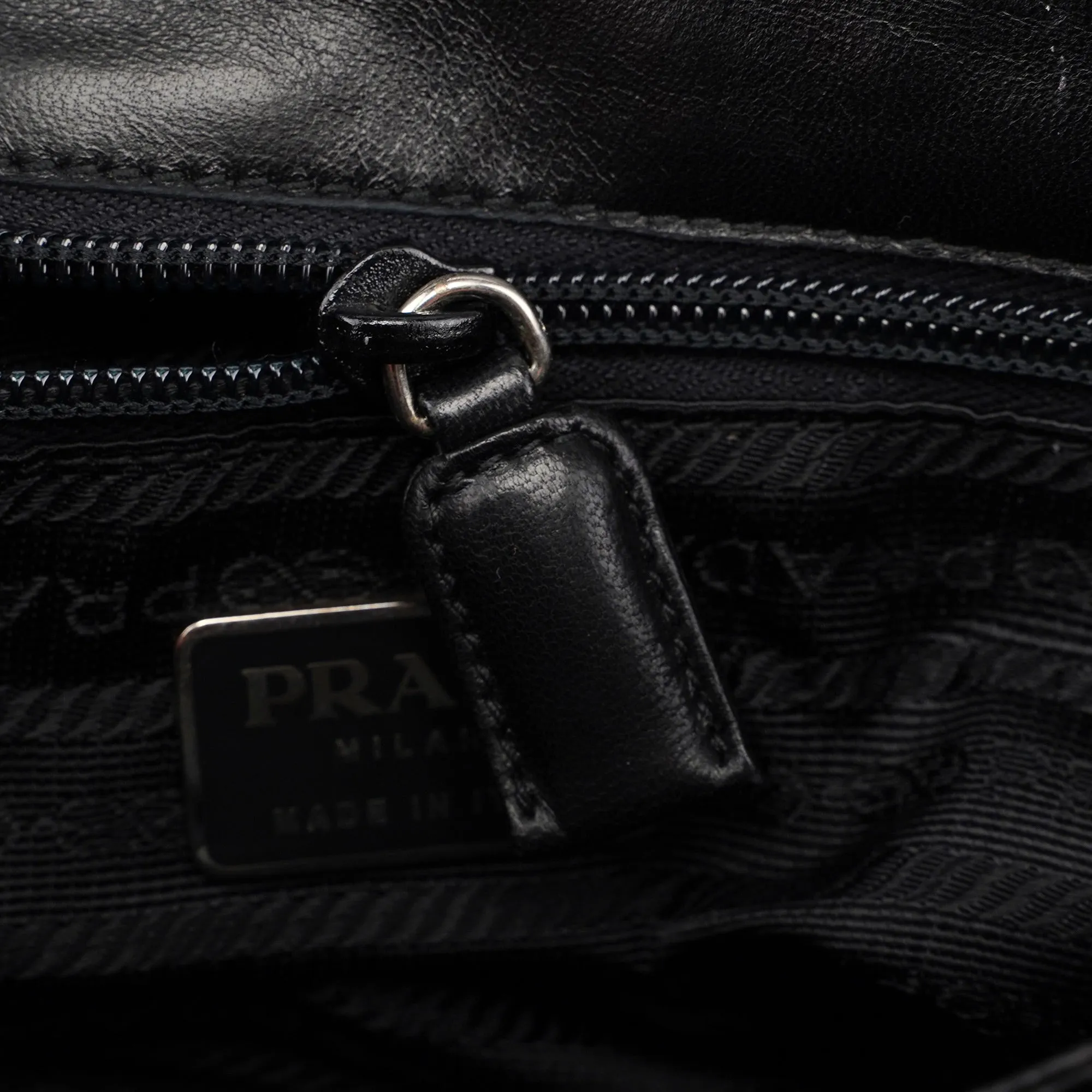 Black Tessuto Nappa Buckle Shoulder Bag