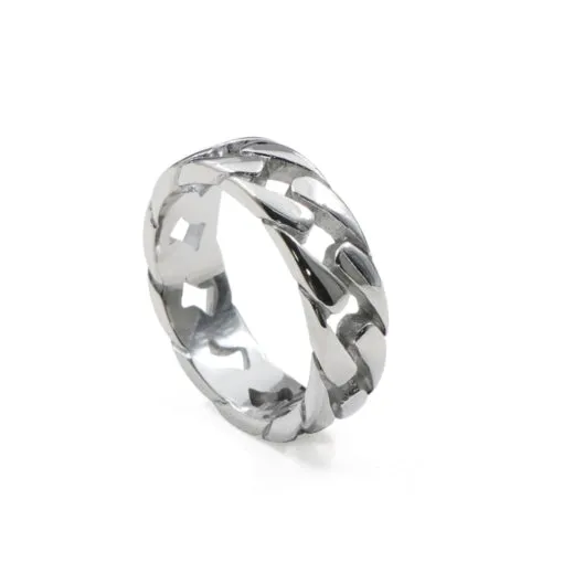 Blaze Stainless Steel 7Mm Cuban Link Ring