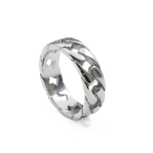 Blaze Stainless Steel 7Mm Cuban Link Ring