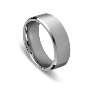 Blaze Stainless Steel Sz 10 Matte Polished Ring 8Mm Wide