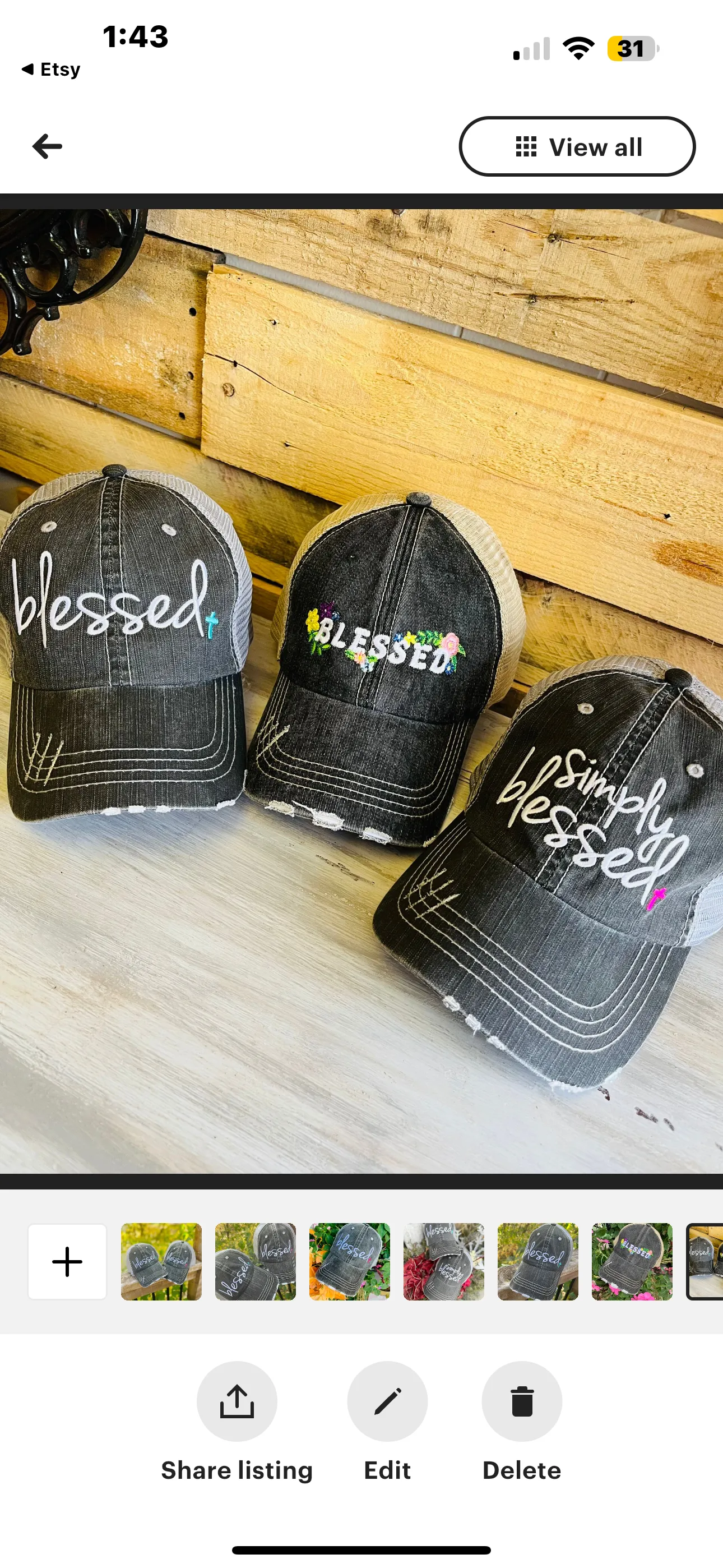 Blessed Hats Simply Blessed Pink or teal cross Gray distressed trucker cap with adjustable velkro Blessed hot mess