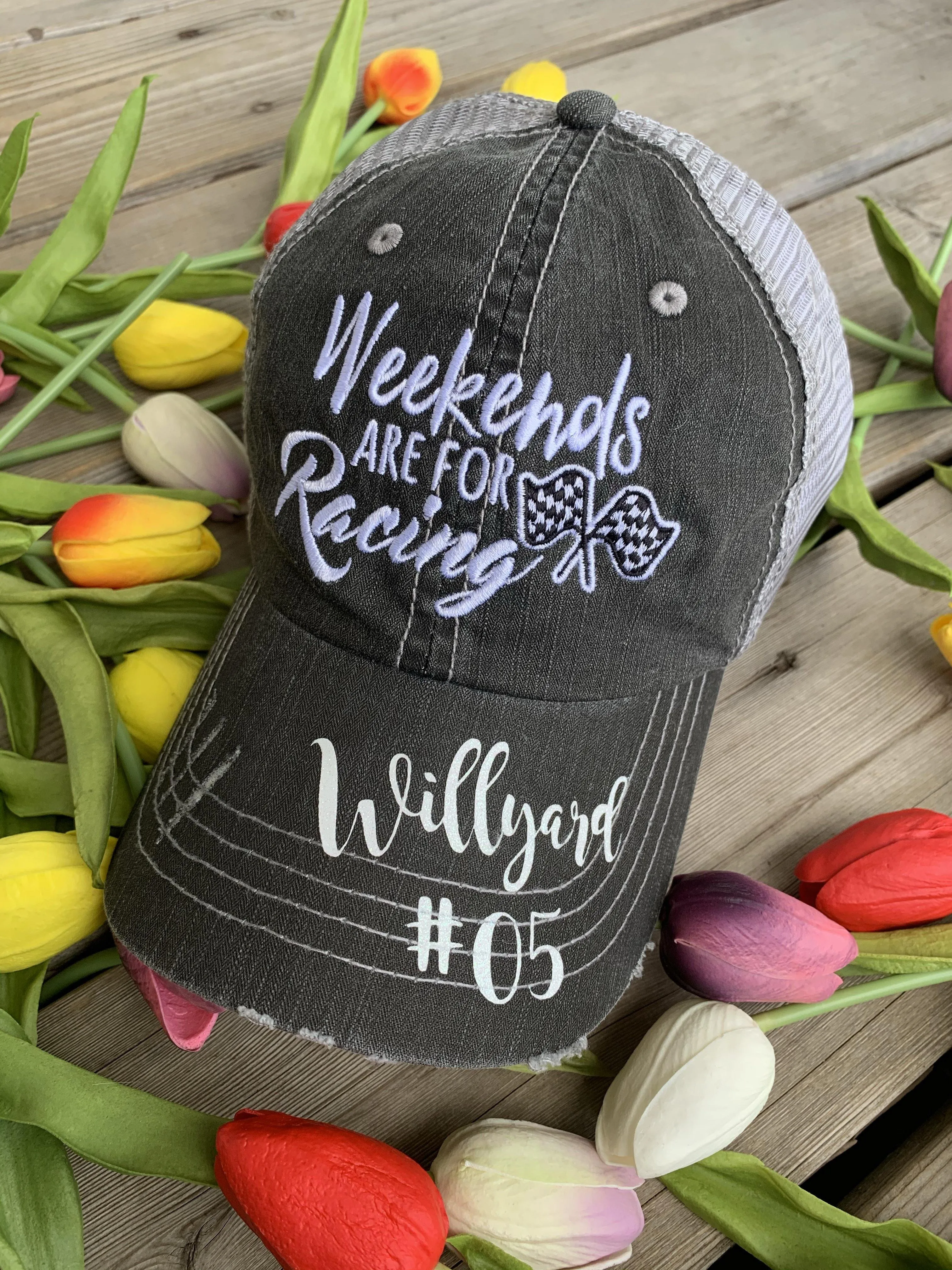 Blessed Hats Simply Blessed Pink or teal cross Gray distressed trucker cap with adjustable velkro Blessed hot mess