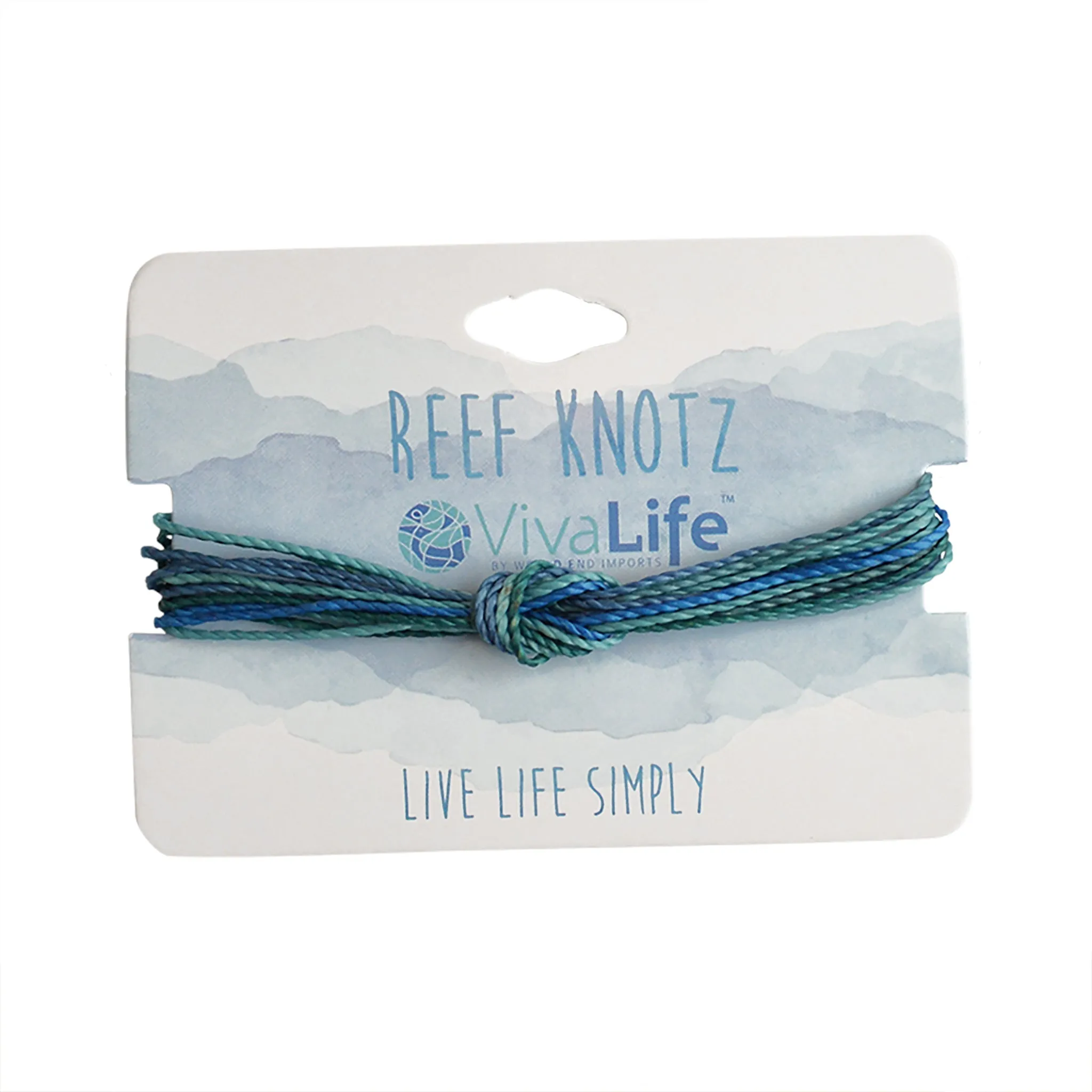Blue Hues Handmade Wax Cord Reef Knot Bracelet