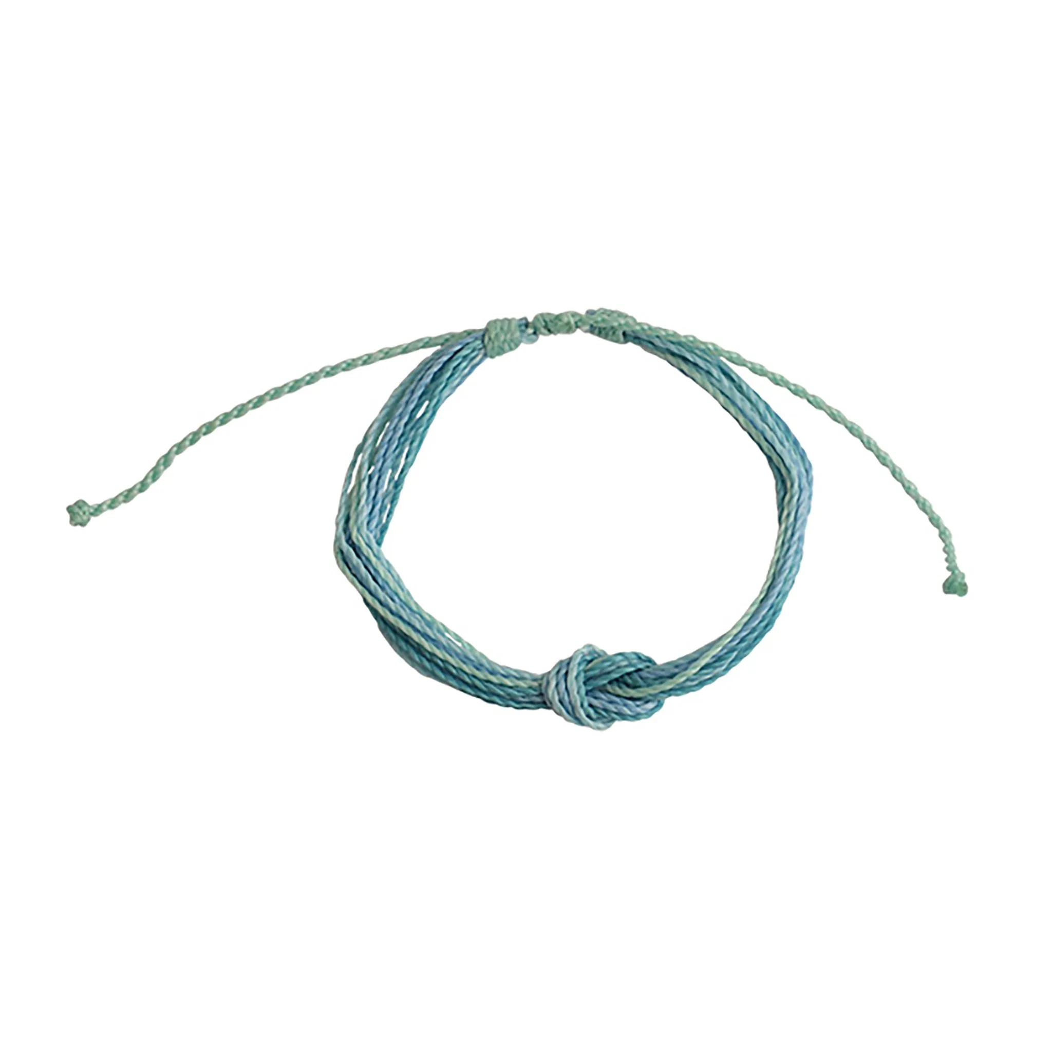 Blue Hues Handmade Wax Cord Reef Knot Bracelet