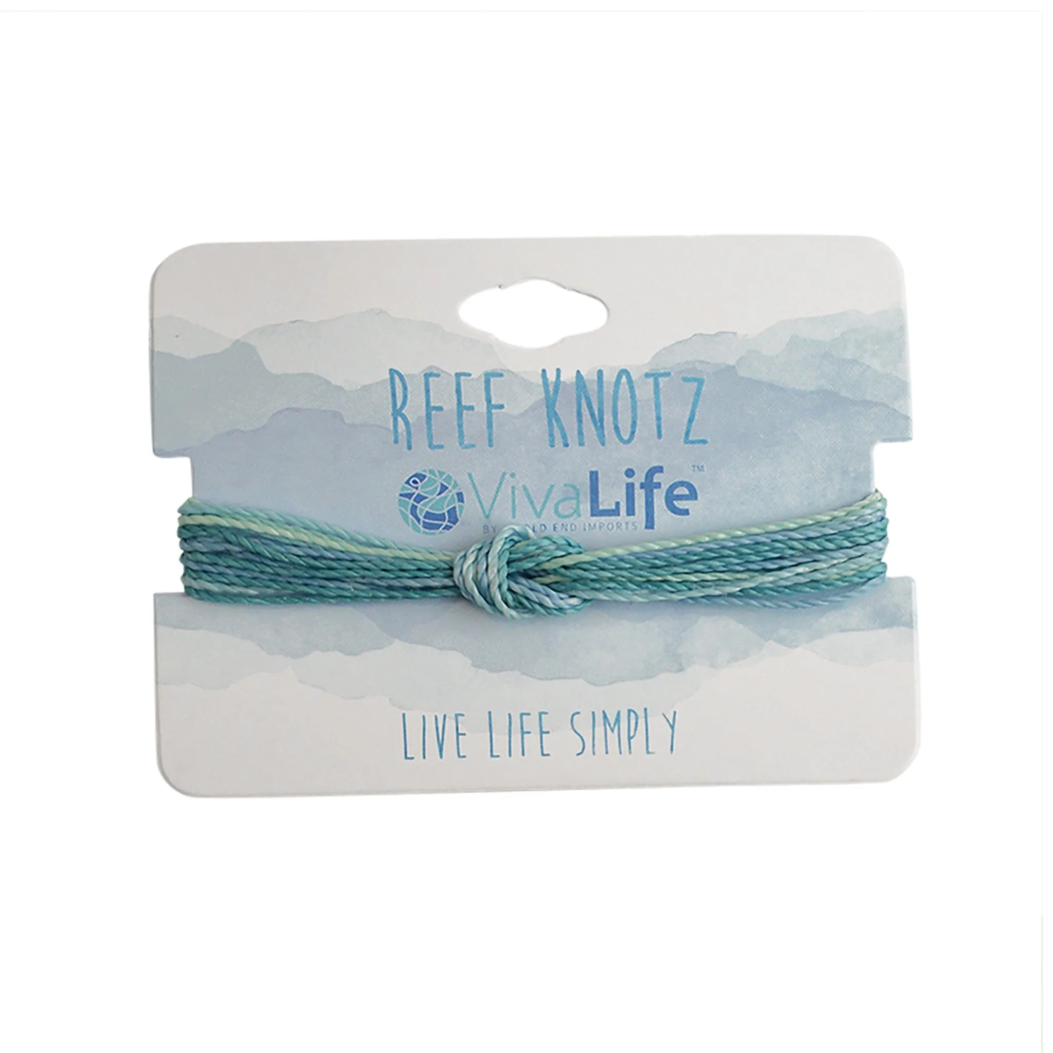 Blue Hues Handmade Wax Cord Reef Knot Bracelet