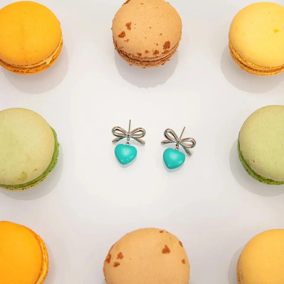 Blue Sweetheart Drop Earrings