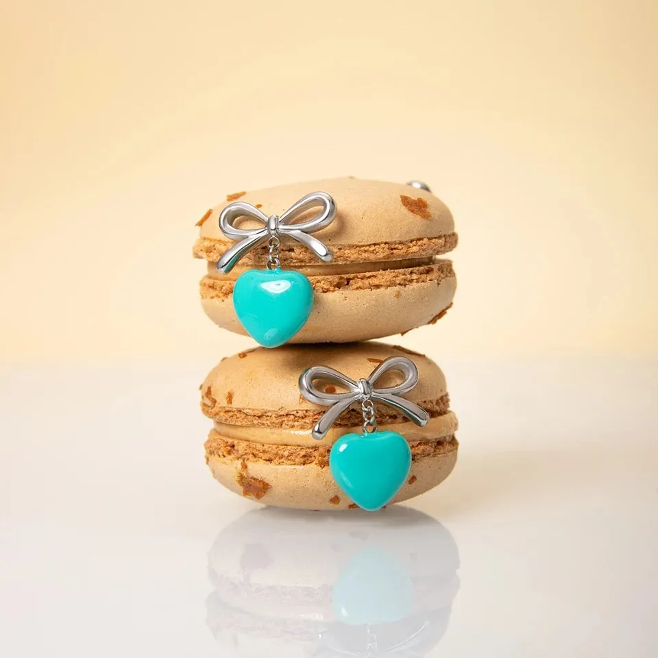 Blue Sweetheart Drop Earrings