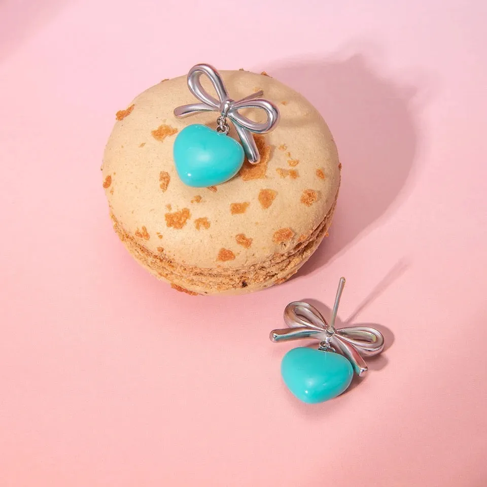 Blue Sweetheart Drop Earrings