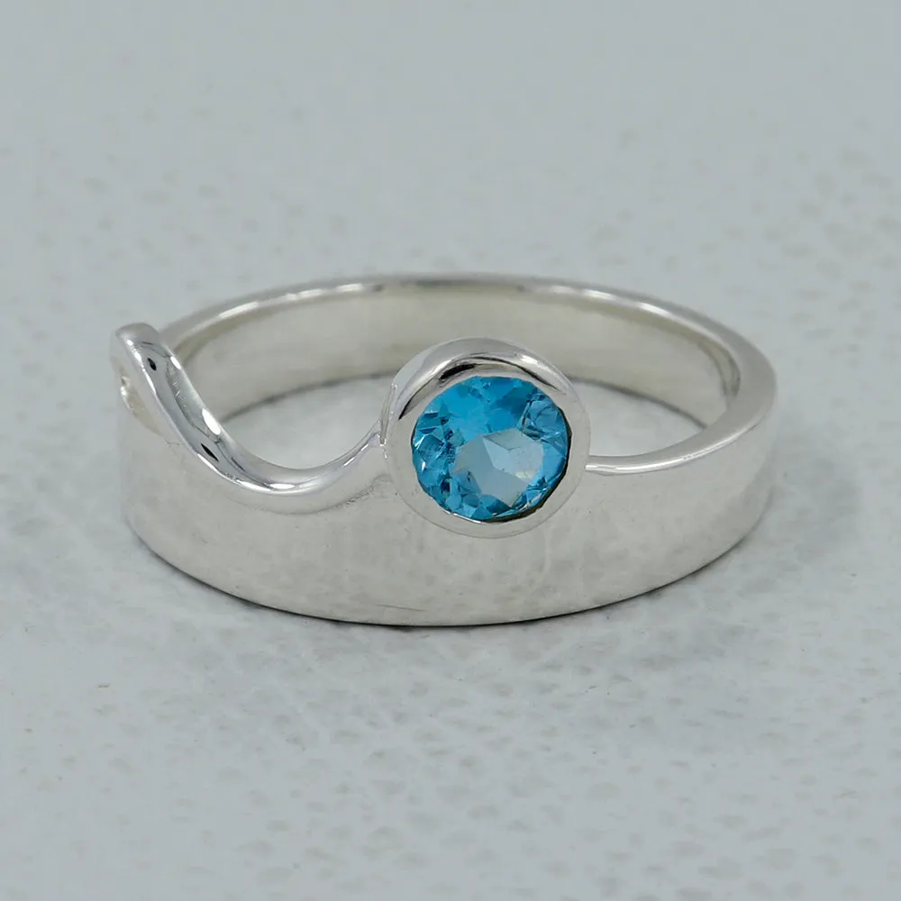 Blue Topaz Silver Rings