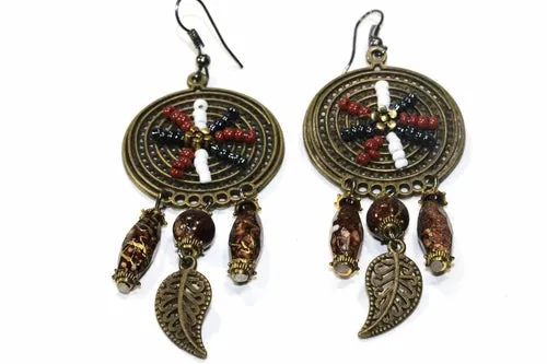Bohemian Dream Catcher Bead Work Earrings - Limited Colors Available