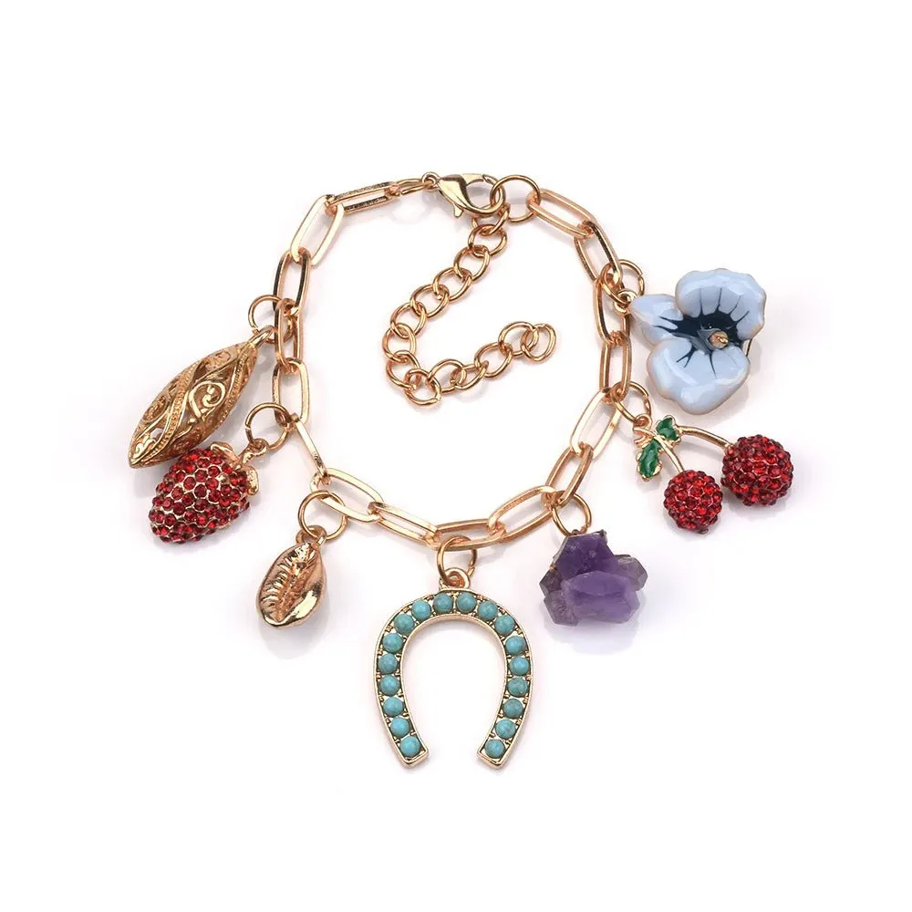 Bohemian Ethnic Statement Charm Retro Resin Stone Bracelet for Women