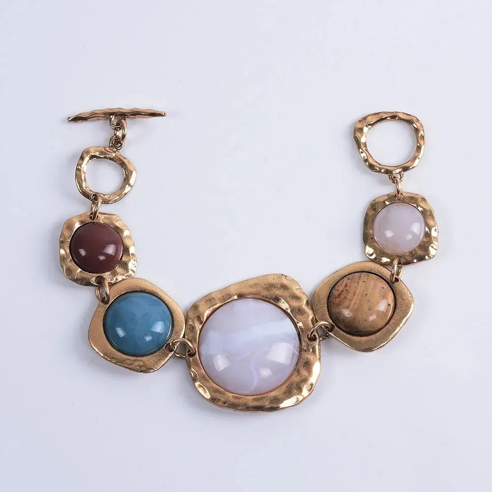 Bohemian Ethnic Statement Charm Retro Resin Stone Bracelet for Women