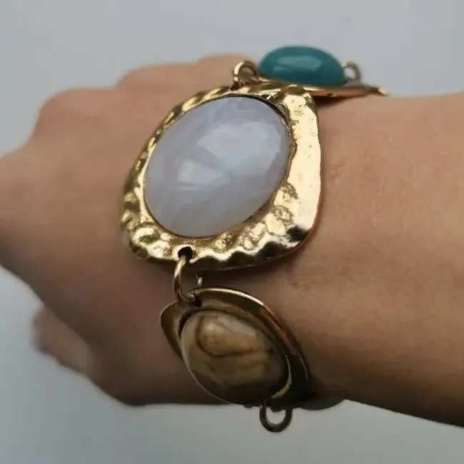 Bohemian Ethnic Statement Charm Retro Resin Stone Bracelet for Women