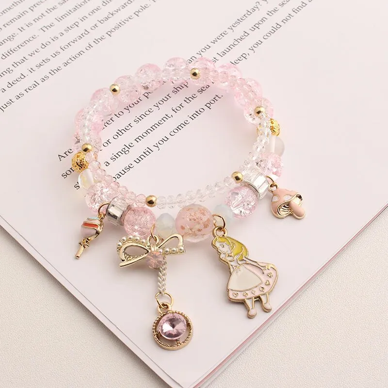 Bohemian small fresh sea crystal ceramic fringed string Conch Shell Pendant Christmas pendant bracelet for women Jewelry gifts