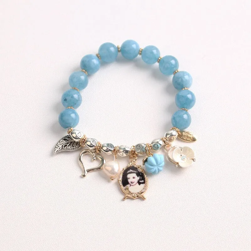 Bohemian small fresh sea crystal ceramic fringed string Conch Shell Pendant Christmas pendant bracelet for women Jewelry gifts
