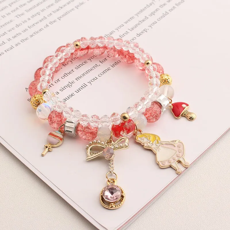 Bohemian small fresh sea crystal ceramic fringed string Conch Shell Pendant Christmas pendant bracelet for women Jewelry gifts