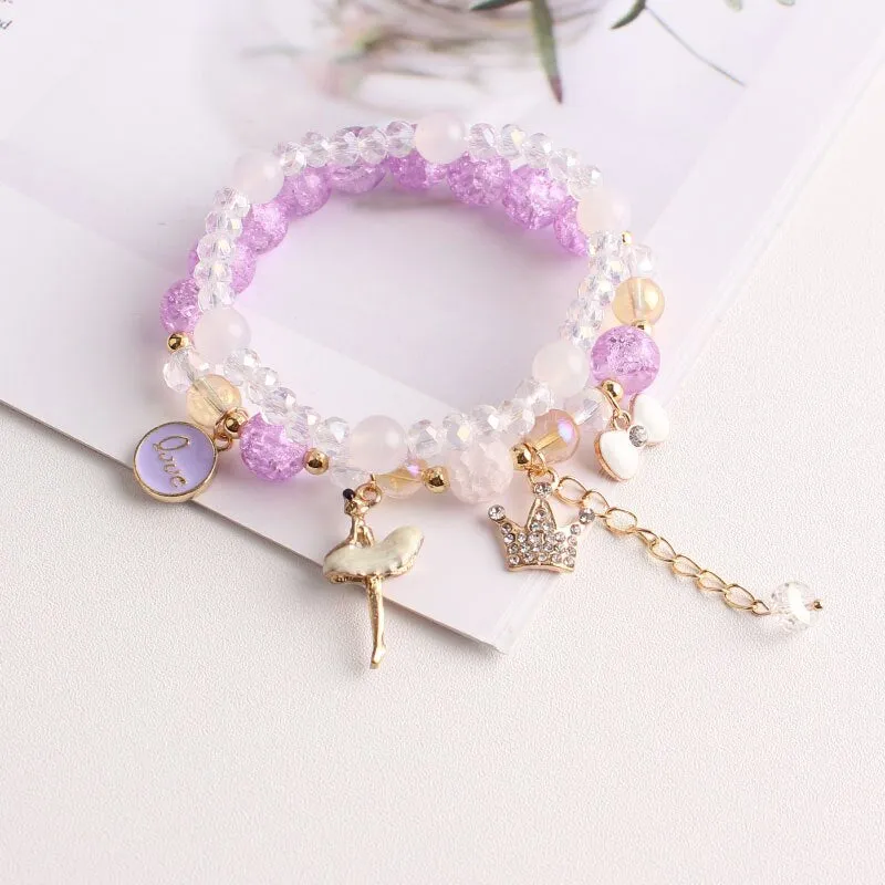 Bohemian small fresh sea crystal ceramic fringed string Conch Shell Pendant Christmas pendant bracelet for women Jewelry gifts