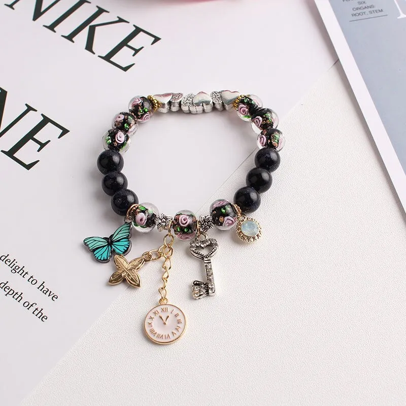 Bohemian small fresh sea crystal ceramic fringed string Conch Shell Pendant Christmas pendant bracelet for women Jewelry gifts