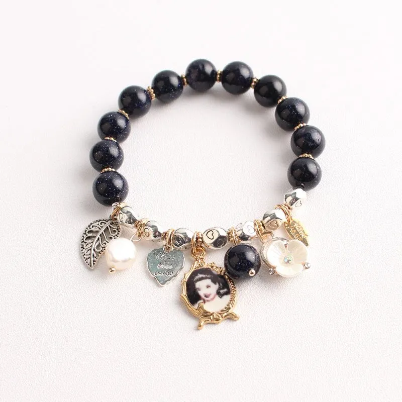 Bohemian small fresh sea crystal ceramic fringed string Conch Shell Pendant Christmas pendant bracelet for women Jewelry gifts
