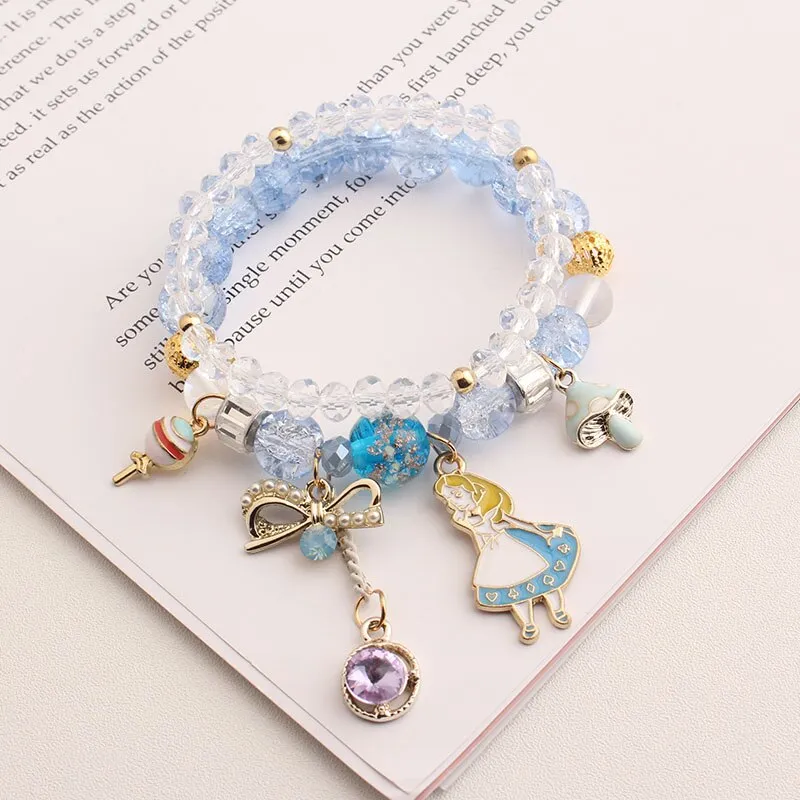 Bohemian small fresh sea crystal ceramic fringed string Conch Shell Pendant Christmas pendant bracelet for women Jewelry gifts