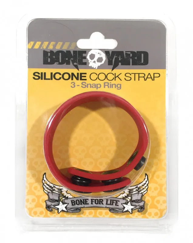 Boneyard Silicone  Strap 3 - Snap Ring - Red