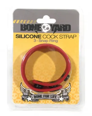 Boneyard Silicone  Strap 3 - Snap Ring - Red